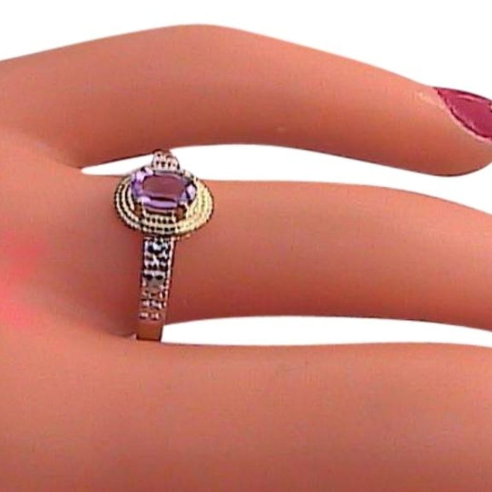 10k YG Amethyst & Diamond 0.45 Cts Ring (#9)